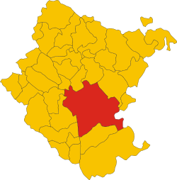 Map of comune of Arezzo (province of Arezzo, region Tuscany, Italy)